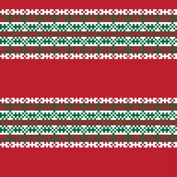 Snowflakes Fair Isle Seamless Pattern Design Stock Illustration