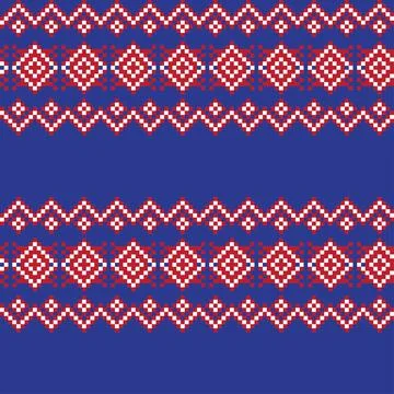 Snowflakes Fair Isle Seamless Pattern Design Stock Illustration