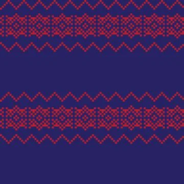 Snowflakes Fair Isle Seamless Pattern Design Stock Illustration