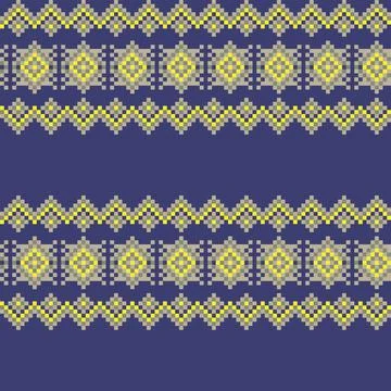 Snowflakes Fair Isle Seamless Pattern Design Stock Illustration
