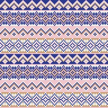 Snowflakes Fair Isle Seamless Pattern Design Stock Illustration
