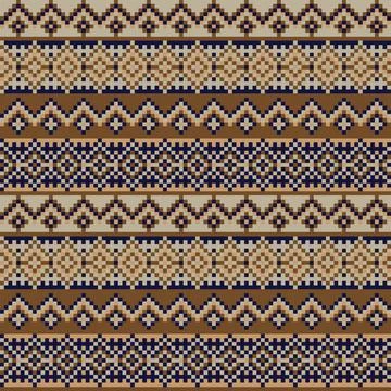 Snowflakes Fair Isle Seamless Pattern Design Stock Illustration