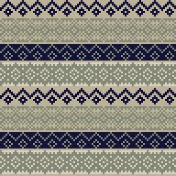 Snowflakes Fair Isle Seamless Pattern Design Stock Illustration