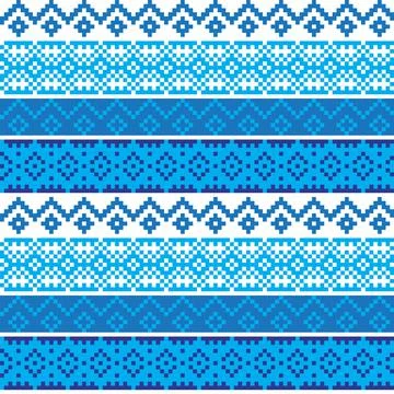 Snowflakes Fair Isle Seamless Pattern Design Stock Illustration