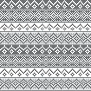 Snowflakes Fair Isle Seamless Pattern Design Stock Illustration