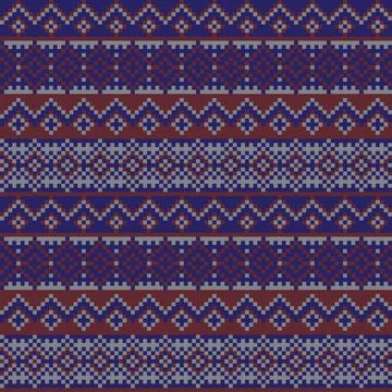 Snowflakes Fair Isle Seamless Pattern Design Stock Illustration