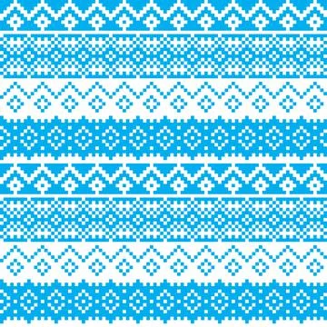 Snowflakes Fair Isle Seamless Pattern Design Stock Illustration