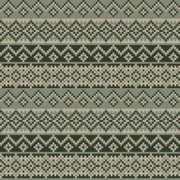 Snowflakes Fair Isle Seamless Pattern Design Stock Illustration