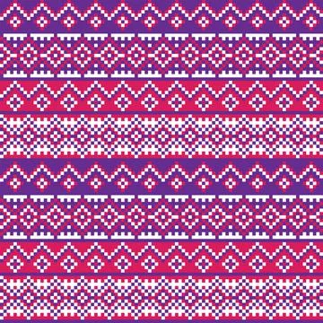 Snowflakes Fair Isle Seamless Pattern Design Stock Illustration