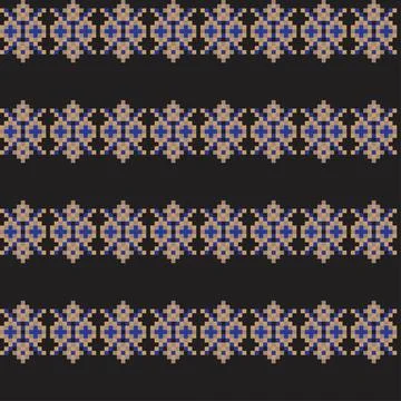 Snowflakes Fair Isle Seamless Pattern Design Stock Illustration