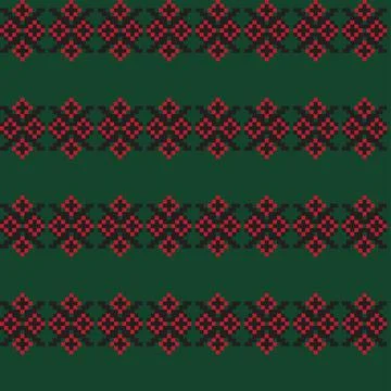 Snowflakes Fair Isle Seamless Pattern Design Stock Illustration