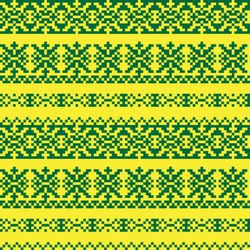 Snowflakes Fair Isle Seamless Pattern Design Stock Illustration