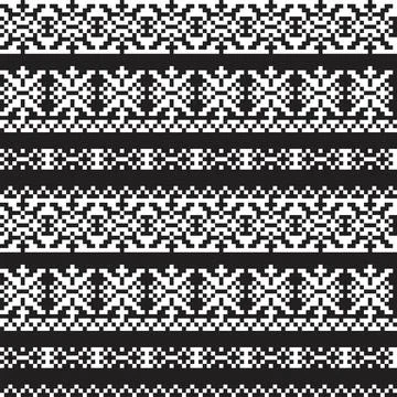 Snowflakes Fair Isle Seamless Pattern Design Stock Illustration
