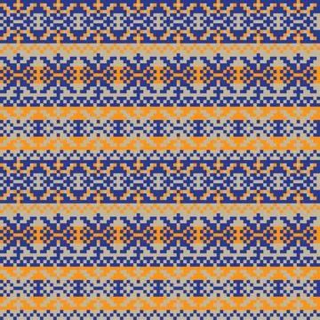 Snowflakes Fair Isle Seamless Pattern Design Stock Illustration