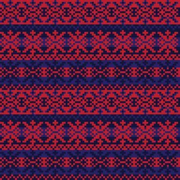 Snowflakes Fair Isle Seamless Pattern Design Stock Illustration