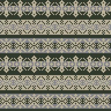 Snowflakes Fair Isle Seamless Pattern Design Stock Illustration
