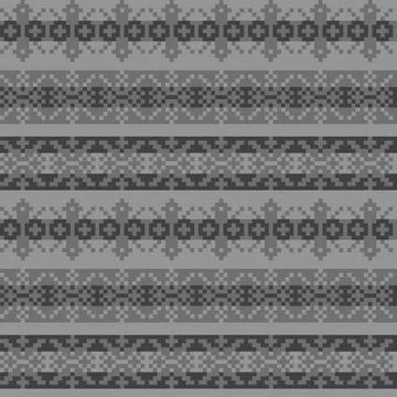 Snowflakes Fair Isle Seamless Pattern Design Stock Illustration
