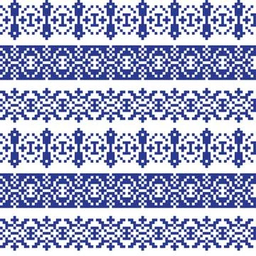 Snowflakes Fair Isle Seamless Pattern Design Stock Illustration