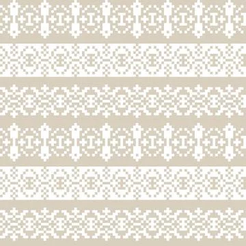 Snowflakes Fair Isle Seamless Pattern Design Stock Illustration