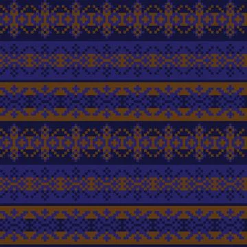 Snowflakes Fair Isle Seamless Pattern Design Stock Illustration