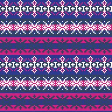Snowflakes Fair Isle Seamless Pattern Design Stock Illustration