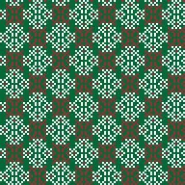 Snowflakes Fair Isle Seamless Pattern Design Stock Illustration