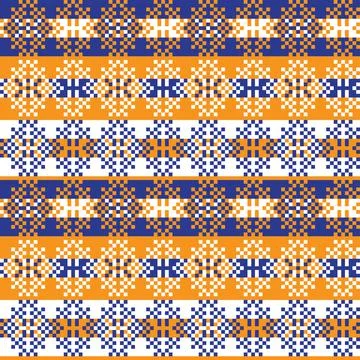 Snowflakes Fair Isle Seamless Pattern Design Stock Illustration