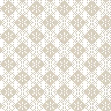 Snowflakes Fair Isle Seamless Pattern Design Stock Illustration