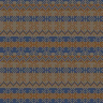 Snowflakes Fair Isle Seamless Pattern Design Stock Illustration