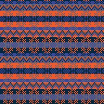 Snowflakes Fair Isle Seamless Pattern Design Stock Illustration