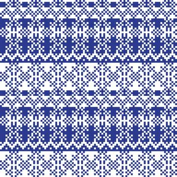 Snowflakes Fair Isle Seamless Pattern Design Stock Illustration