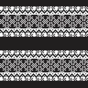 Snowflakes Fair Isle Seamless Pattern Design Stock Illustration