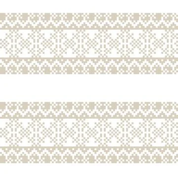 Snowflakes Fair Isle Seamless Pattern Design Stock Illustration
