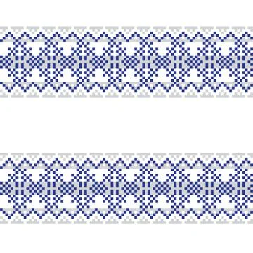 Snowflakes Fair Isle Seamless Pattern Design Stock Illustration