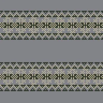 Snowflakes Fair Isle Seamless Pattern Design Stock Illustration