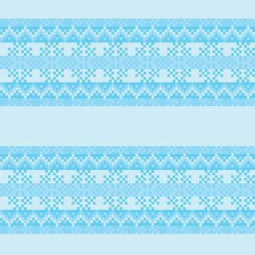 Snowflakes Fair Isle Seamless Pattern Design Stock Illustration