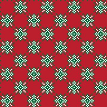 Snowflakes Fair Isle Seamless Pattern Design Stock Illustration