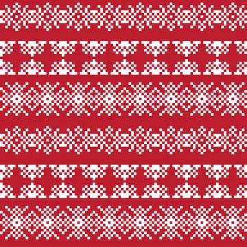 Snowflakes Fair Isle Seamless Pattern Design Stock Illustration