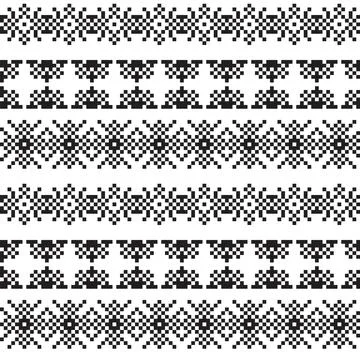 Snowflakes Fair Isle Seamless Pattern Design Stock Illustration