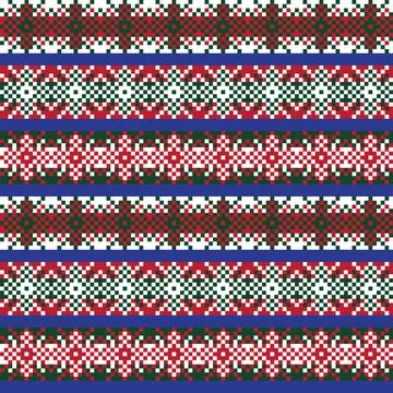 Snowflakes Fair Isle Seamless Pattern Design Stock Illustration