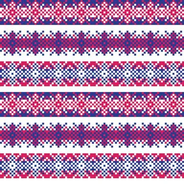 Snowflakes Fair Isle Seamless Pattern Design Stock Illustration