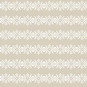 Snowflakes Fair Isle Seamless Pattern Design Stock Illustration