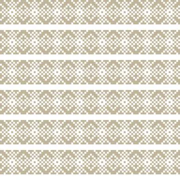 Snowflakes Fair Isle Seamless Pattern Design Stock Illustration