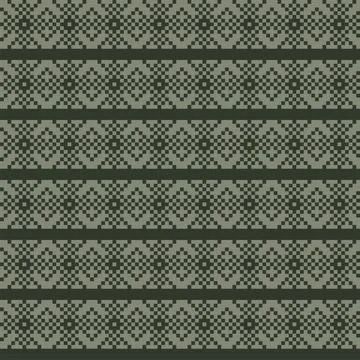 Snowflakes Fair Isle Seamless Pattern Design Stock Illustration