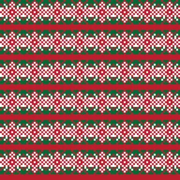 Snowflakes Fair Isle Seamless Pattern Design Stock Illustration