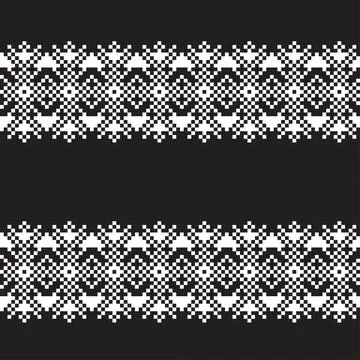 Snowflakes Fair Isle Seamless Pattern Design Stock Illustration