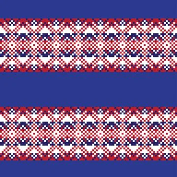 Snowflakes Fair Isle Seamless Pattern Design Stock Illustration