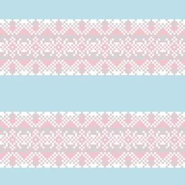 Snowflakes Fair Isle Seamless Pattern Design Stock Illustration