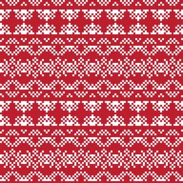 Snowflakes Fair Isle Seamless Pattern Design Stock Illustration