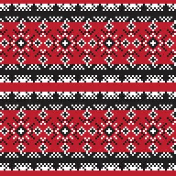 Snowflakes Fair Isle Seamless Pattern Design Stock Illustration